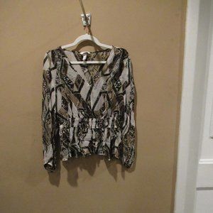 Printed V-Neck Blouse
